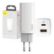 Baseus GaN2 Lite fali töltő, USB + USB-C, 65 W, EU (fehér)