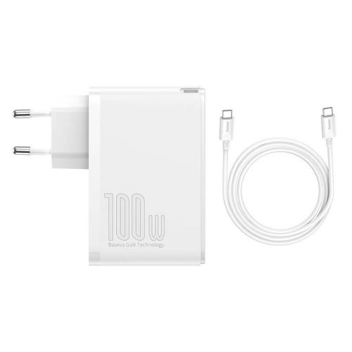 Baseus GaN2 Pro fali töltő, 2x USB + 2x USB-C, 100W, EU (fehér)