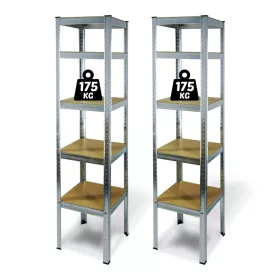   Fémpolc állvány - 5 szintes - fém - max. 175 kg - 180 x 40 x 40 cm - 2 db / csomag