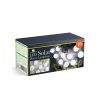 Szolár lampion fényfüzér - 10 db fehér lampion, hidegfehér LED - 2,5 m