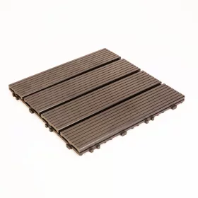   WPC padlóburkolat - 4 léces - 30 x 30 cm - fekete - 11 db / csomag