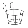 Erkélykorlátra akasztható fém kosár - virágcserepek rögzítéséhez - 18 cm - fekete
