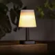 Szolár asztali lámpa - fehér - melegfehér LED - műanyag - 23 x 12 cm