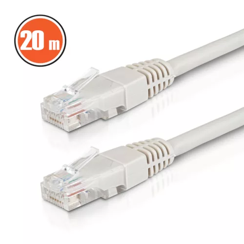 Patch kábel - UTP - CAT6 - CCA - 20 m - szürke