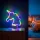 Neon LED lámpa - színes unikornis - 3 x AA + USB - 28,5 x 8,5 x 24,5 cm