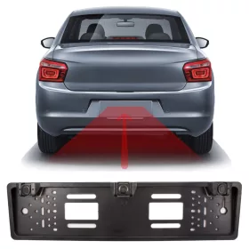   Rendszámtábla keretbe épített tolatókamera + szenzorok - 12V