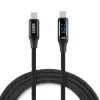 Adatkábel - Type-C / Type-C - teljesítmény kijelzéssel - fekete - 1 m - 3 A - 60W
