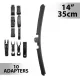 Ablaktörlő 14"/35 cm - 10 db adapterrel
