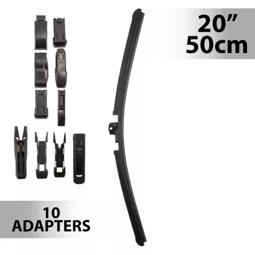 Ablaktörlő 20"/50 cm - 10 db adapterrel