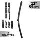 Ablaktörlő 22"/55 cm - 10 db adapterrel