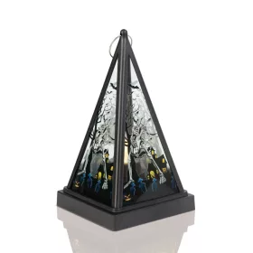   Halloween-i LED lámpás - csontváz - melegfehér - fekete - 9,5 x 9,5 x 17 cm - 2 x AAA