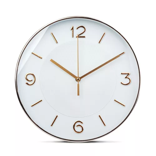 Falióra - 25 cm - műanyag, üveg - 1 x AA - fehér