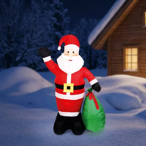 Felfújható Mikulás - 180 cm - IP44 - 6 fehér LED - 100 - 240 V