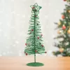 Karácsonyi, glitteres, fém karácsonyfa - 28 cm - zöld