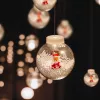 LED-es fényfüggöny - hógömb mikulással - 2,7 x 0,75 m - 110 melegfehér LED - IP44