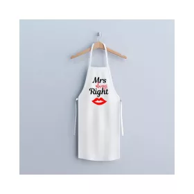   Konyhai kötény - "Mrs. Always Right" felirattal - 80 x 70 cm - 200 gsm