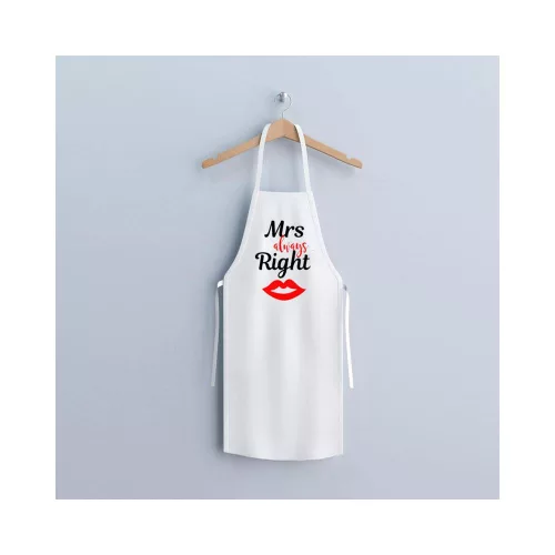 Konyhai kötény - "Mrs. Always Right" felirattal - 80 x 70 cm - 200 gsm
