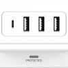 WinningStar - Kocka elosztó - 12-es + 3 x USB + 1 x Type-C - 3 m