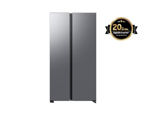 Samsung RS70F65QETEO Side-by-Side hűtőszekrény AI Energia üzemmóddal 659 L, matt metál