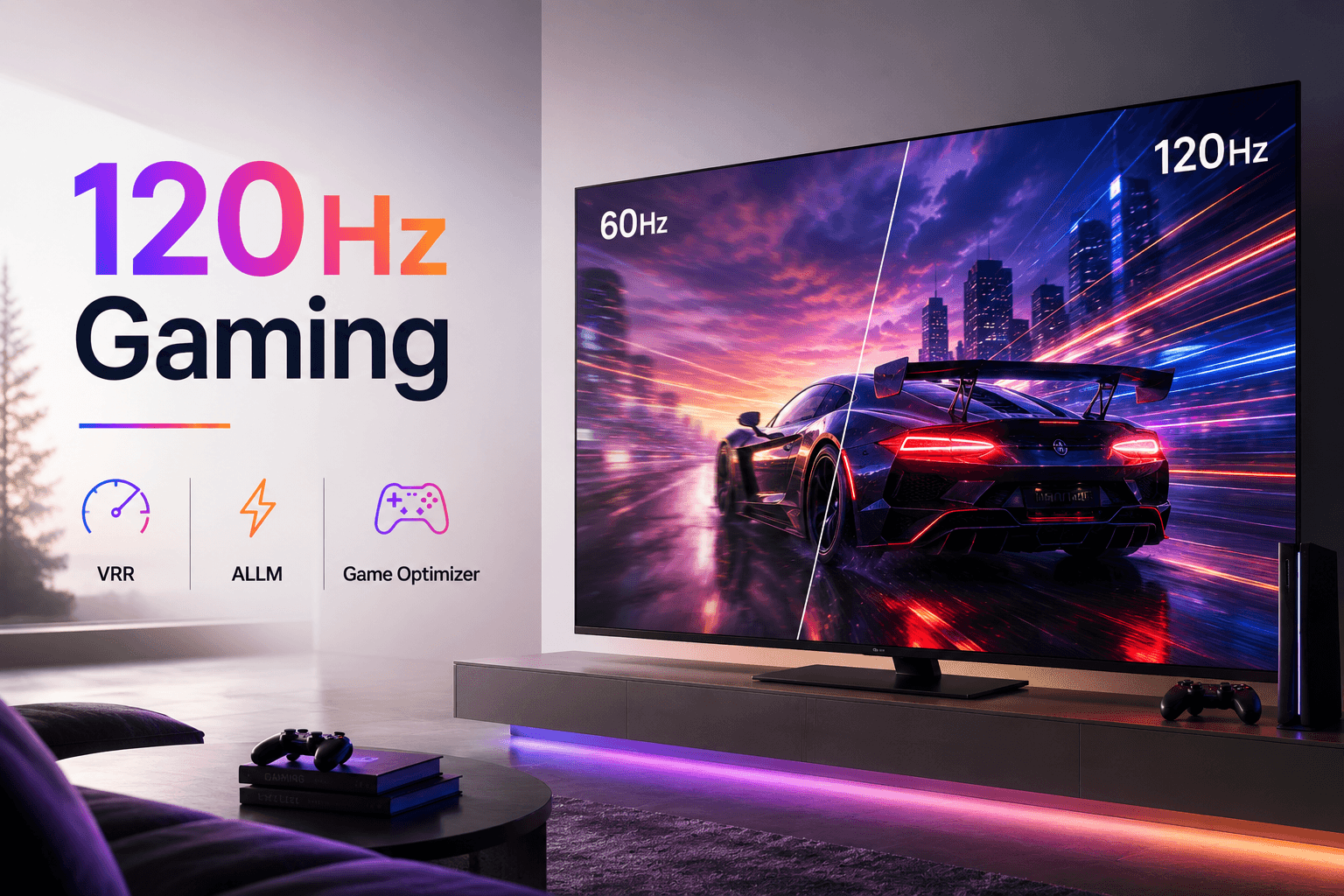 LG QNED Gaming VRR ALLM Game Optimizer