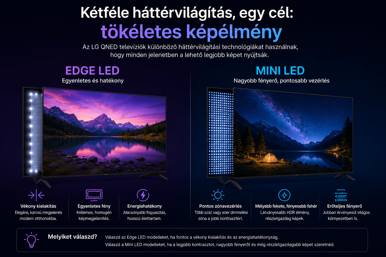 LG QNED háttérvilágítási technológia