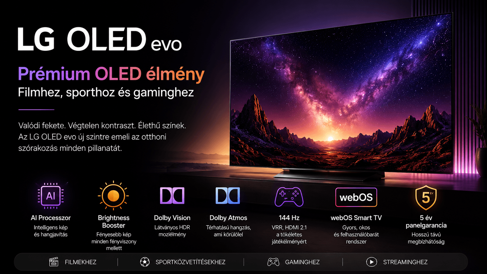 LG OLED evo prémium OLED élmény