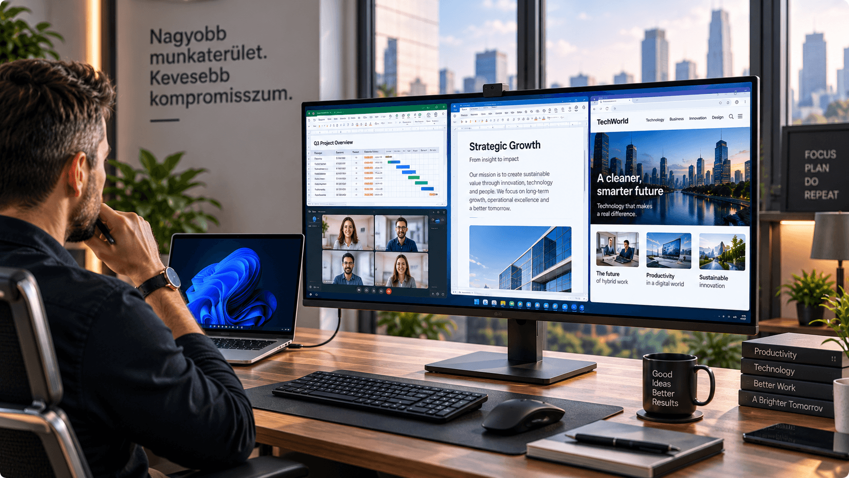 QHD üzleti monitor professzionális munkaállomáson