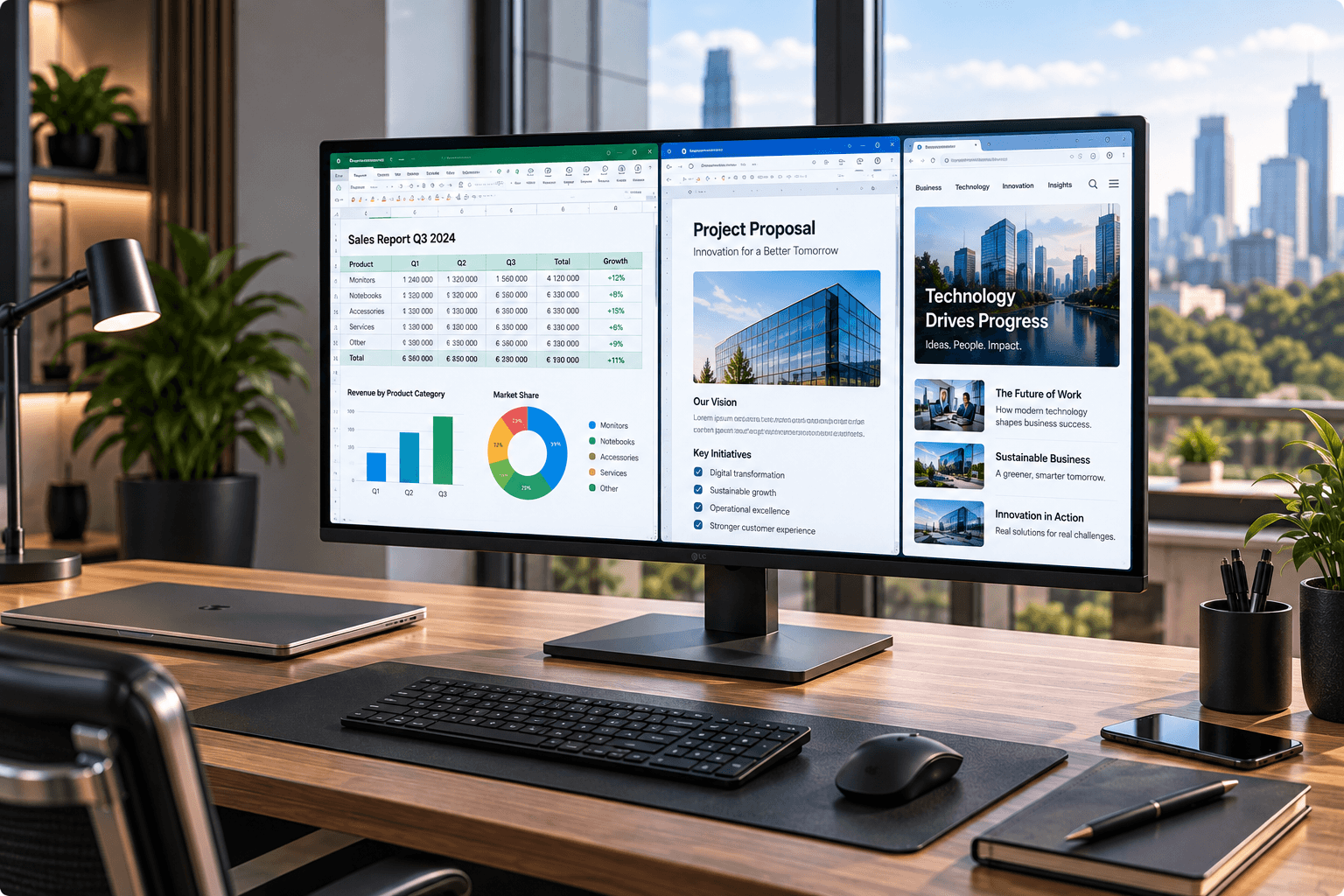 QHD üzleti monitor hibrid irodai és otthoni munkavégzéshez