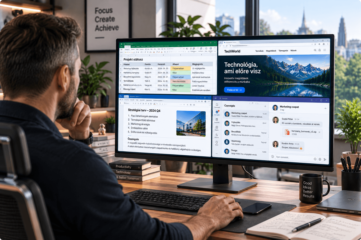 QHD monitor üzleti és produktivitási felhasználásra